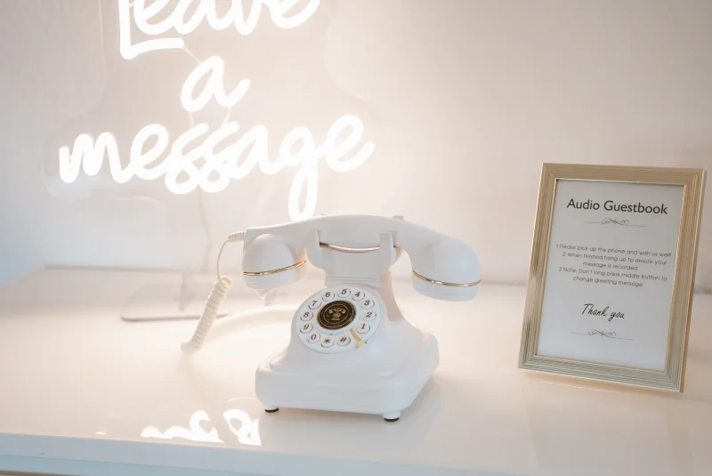 Audio-Gästebuch mit Vintage-Telefonhörer für Hochzeiten